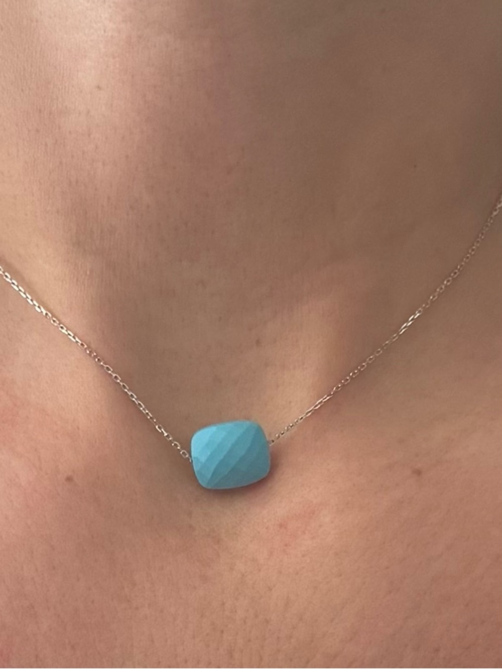 Morganne Bello Turquoise cushion pendant necklace